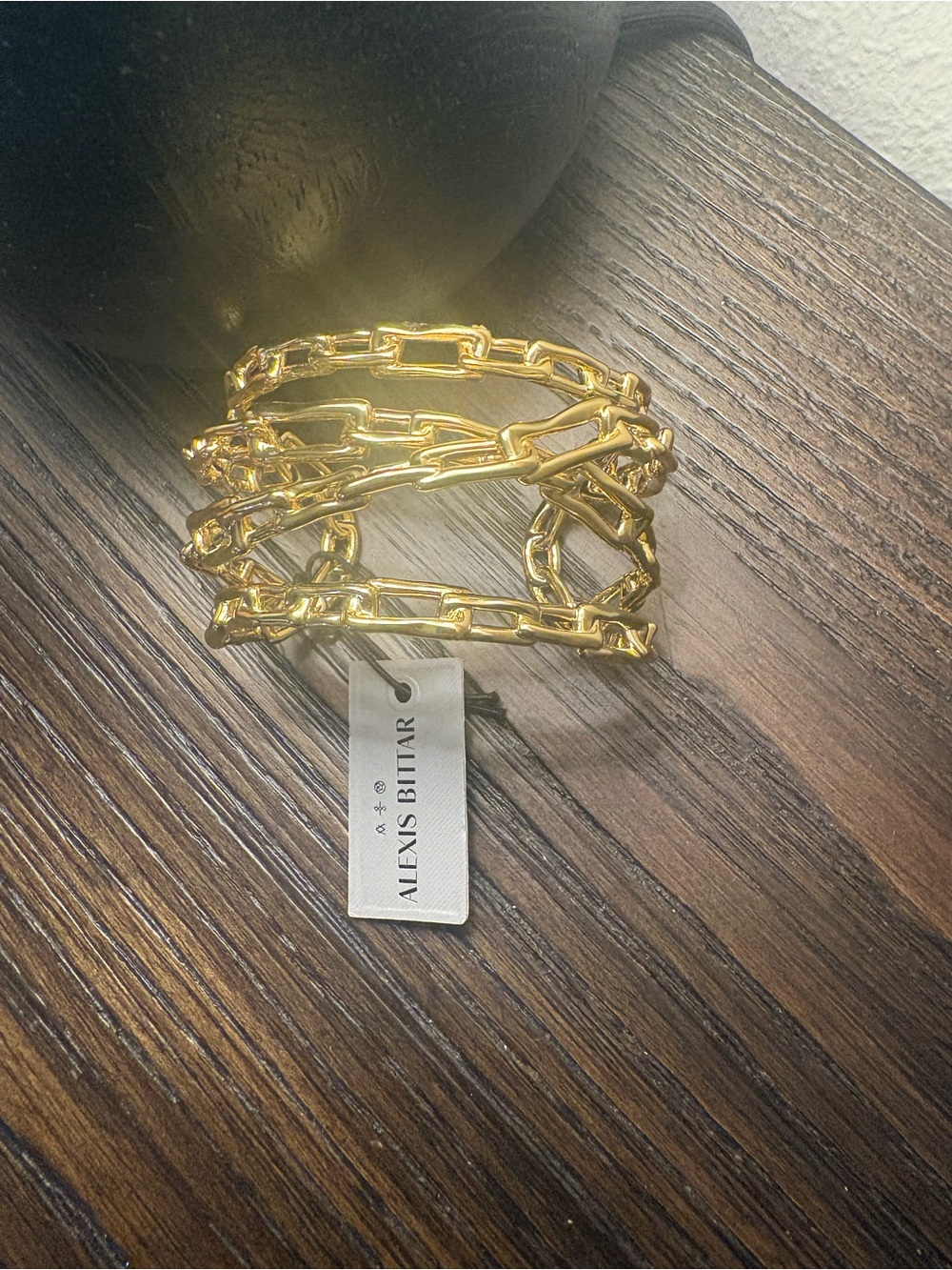 NEW Alexis Bittar Gold Chain Link Wrap Cuff Bracelet